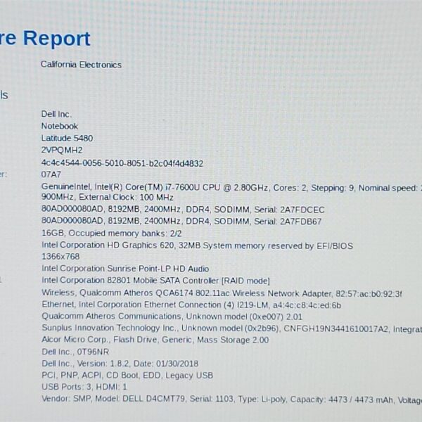 Dell Latitude 5480 i7 (7600U)